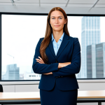**

A fully clothed professional businesswoman in modest, appropriate attire, standing confidently in a modern office setting. Perfect anatomy, natural proportions, safe for work, appropriate content, professional, family-friendly, well-formed hands, proper finger count.

**