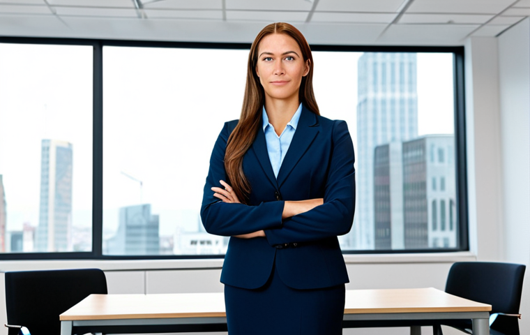 **

A fully clothed professional businesswoman in modest, appropriate attire, standing confidently in a modern office setting. Perfect anatomy, natural proportions, safe for work, appropriate content, professional, family-friendly, well-formed hands, proper finger count.

**