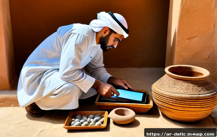 Home 17 토착지식 데이터베이스의 기술 트렌드 - Photorealistic modern heritage archive in an Arab Gulf cultural center, an Arab researcher in modest...